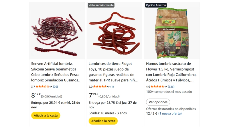 Mejores lombrices rojas californianas disponibles en Amazon España